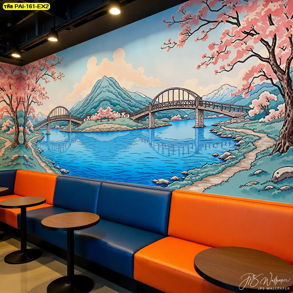 ภาพติดผนังซากุระญี่ปุ่น สำหรับตกแต่งบ้านสไตล์ญี่ปุ่น ผลิตโดย ร้านผลิตวอลเปเปอร์ Murallbkk
Japanese Landscape Wall Mural ลายภูเขาและซากุระ เพิ่มความสวยงามให้ทุกพื้นที่
