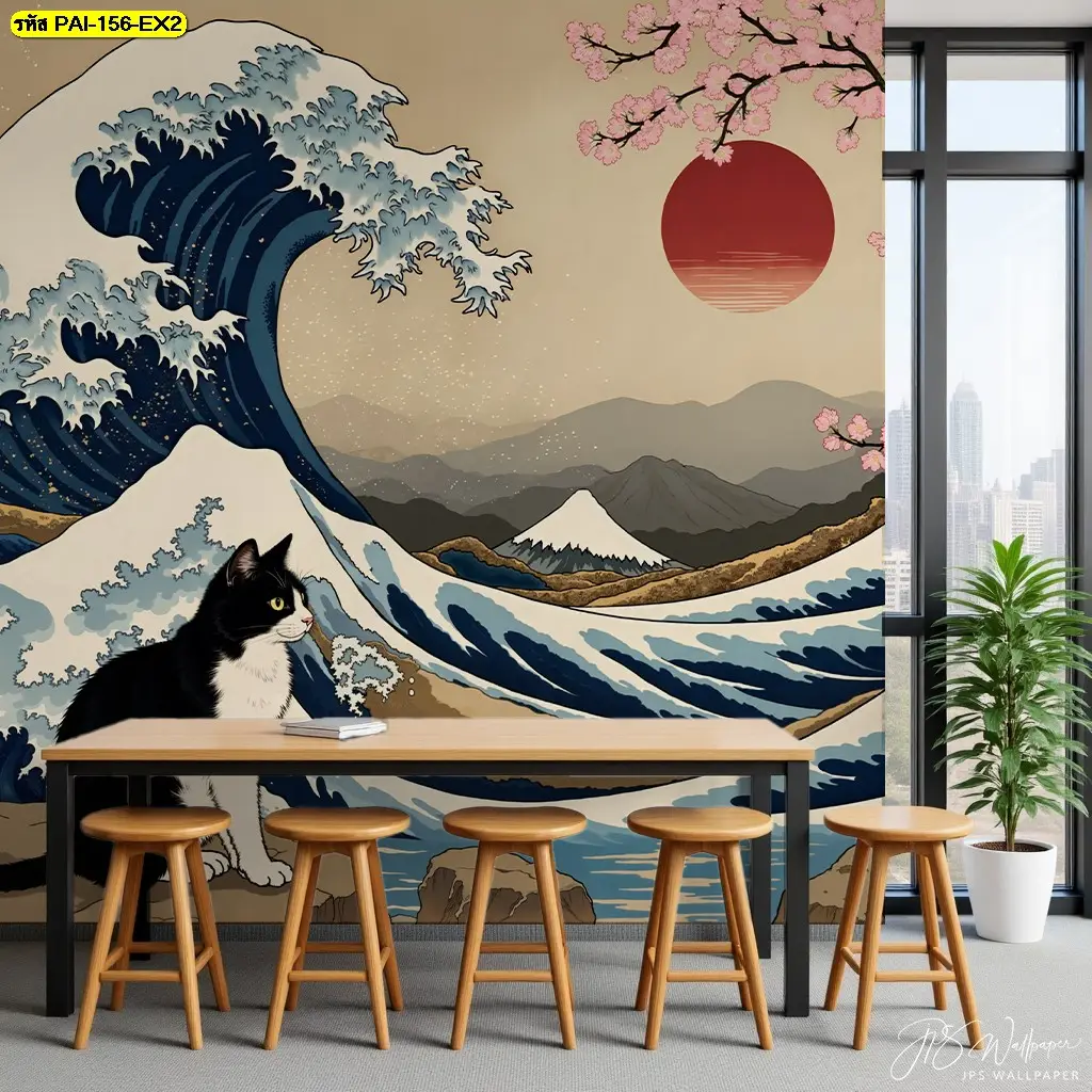 รูปภาพติดผนังแมวนำโชค ช่วยเติมเอกลักษณ์ให้คาเฟ่ ร้านอาหาร และโรงแรม ด้วยบริการ Murallbkk รับผลิตวอลเปเปอร์ คุณภาพสูง