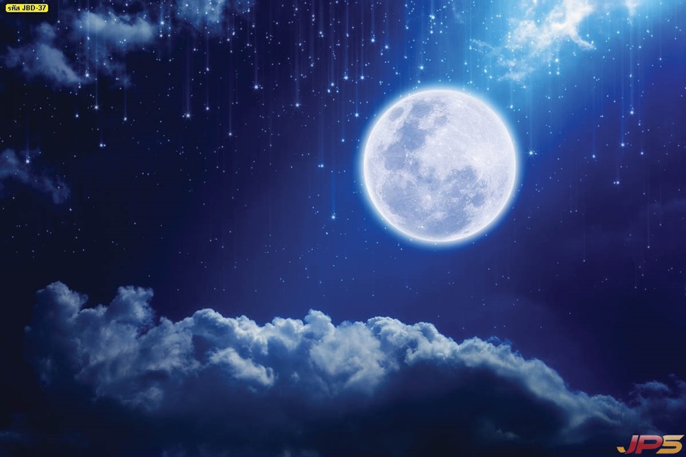 วอลเปเปอร์ฝ้าเพดานลายพระจันทร์เต็มดวงในท้องฟ้ายามค่ำคืน