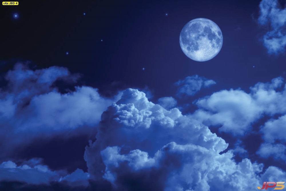 วอลเปเปอร์ฝ้าเพดานลายพระจันทร์เต็มดวงบนท้องฟ้า