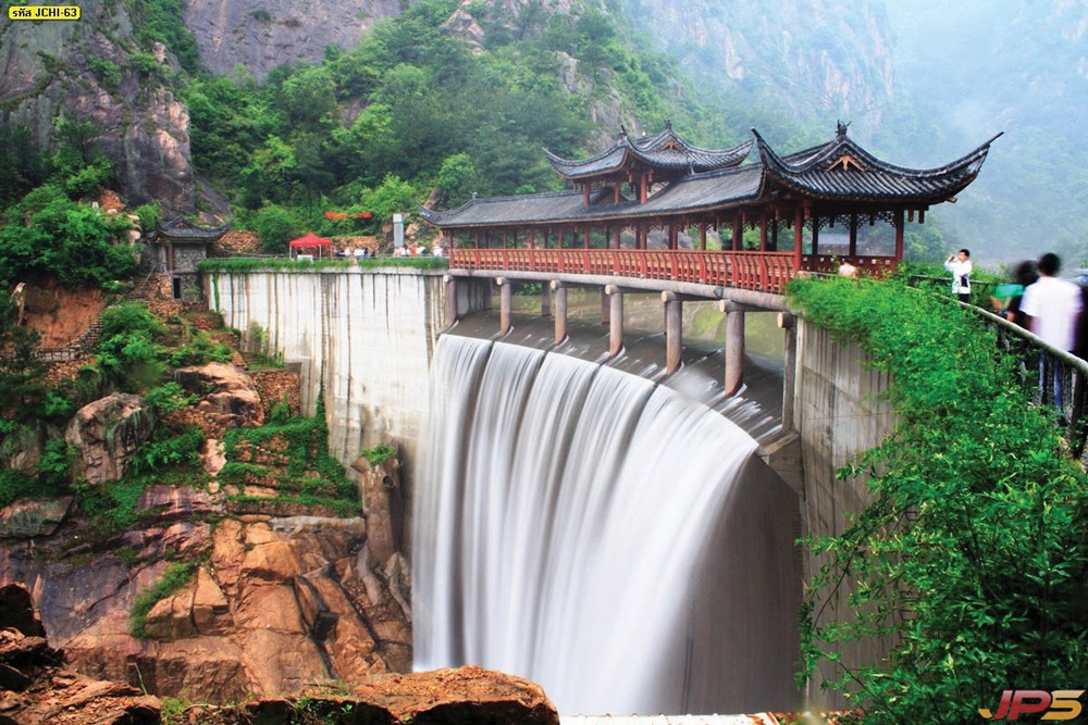 วอลเปเปอร์ภาพวิวน้ำตกในไท่โจวประเทศจีน