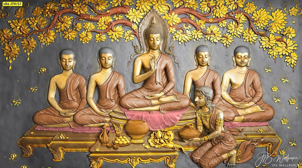 ภาพจิตรกรรมแกะสลักไทยเกี่ยวกับศาสนาพุทธ
