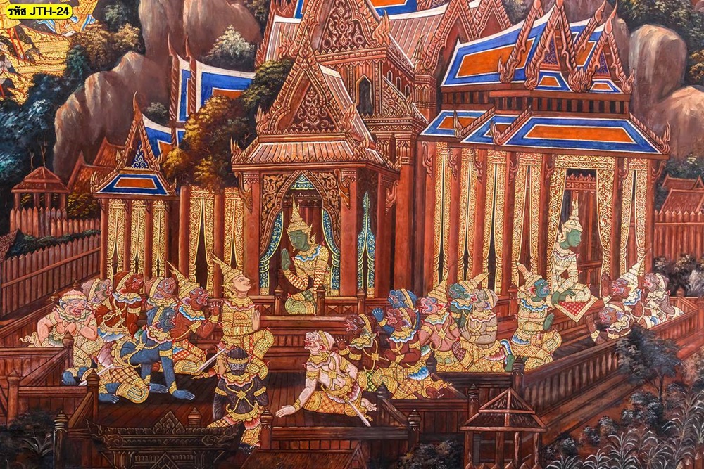ภาพจิตรกรรมไทยลายเรื่องราวในรามเกียรติ์