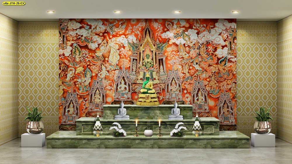 ภาพจิตรกรรมไทยลายเกี่ยวกับศาสนาพุทธ