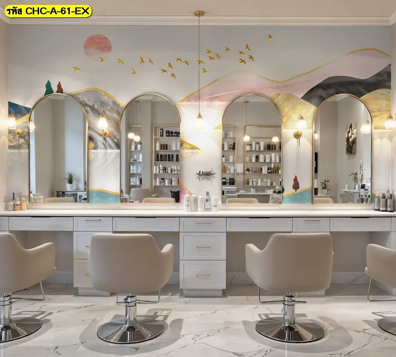 Golden Mountain Wallpaper ลวดลายภูเขาสีทองสไตล์โมเดิร์นลักชัวรี เหมาะสำหรับบ้านพักอาศัยและรีสอร์ท ผลิตโดย Murallbkk ร้านขายวอลเปเปอร์ พร้อมทีมงานมืออาชีพ