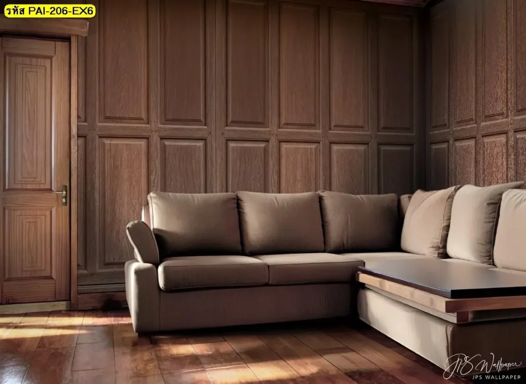 Traditional wood wall wallpaper เหมาะกับบ้านไทย รีสอร์ท และห้องพัก โดย ร้านขายวอลเปเปอร์ Murallbkk ผลิตตามสั่ง