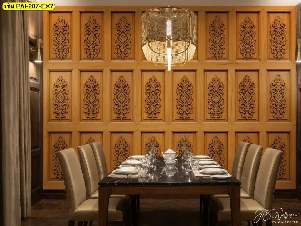 Wooden wall panel wallpaper ดีไซน์ลายไม้เสมือนจริง ช่วยสร้างบรรยากาศคลาสสิกให้บ้านและโรงแรม พร้อมบริการจาก ช่างติดตั้งวอลเปเปอร์มืออาชีพ Murallbkk