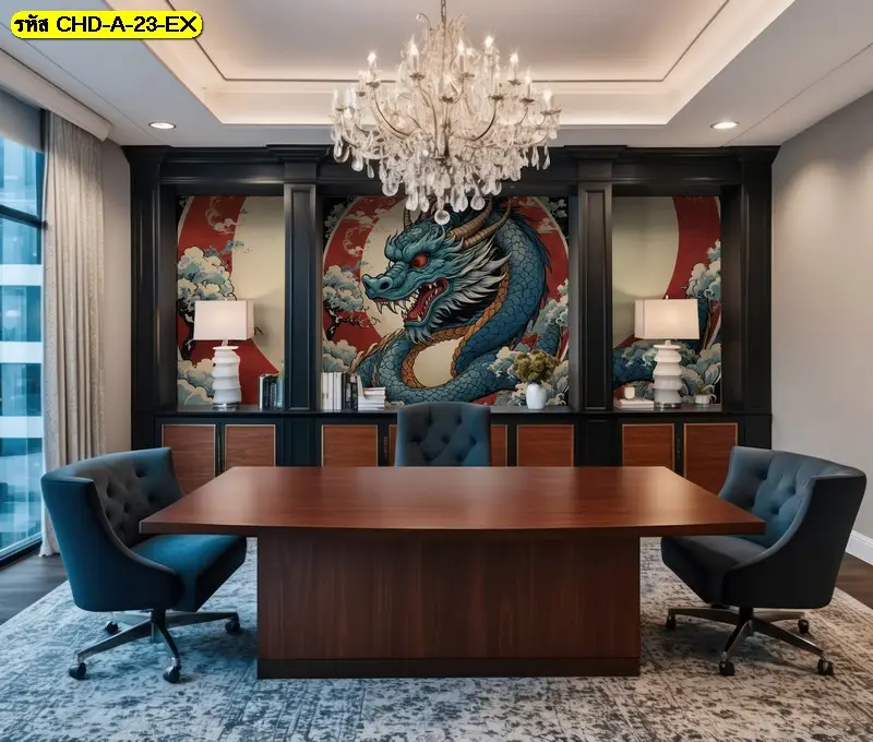 Chinese Dragon Wall Mural งานศิลปะลายมังกรจีนขนาดใหญ่ เพิ่มเอกลักษณ์ให้ทุกพื้นที่ โดย Murallbkk ร้านขายวอลเปเปอร์ พร้อมติดตั้งโดยทีมงานมืออาชีพ