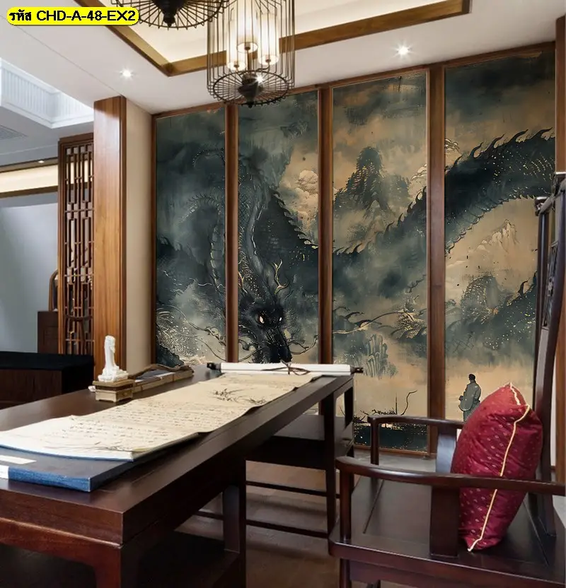 Golden Dragon Wallpaper เพิ่มความโดดเด่นให้ห้องรับแขก ห้องนั่งเล่น และห้องอาหาร ด้วยลวดลายมังกรจีนสีทอง ผลิตโดย Murallbkk ร้านขายวอลเปเปอร์ พร้อมทีมงานมืออาชีพ