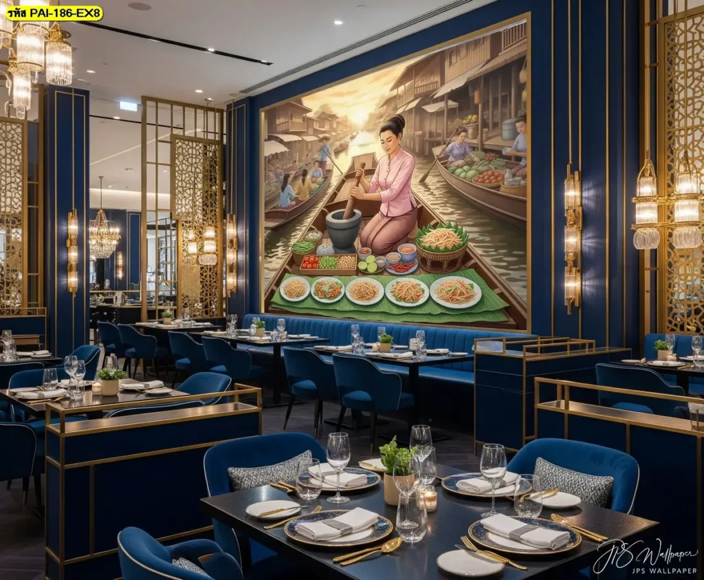 รูปภาพตกแต่งร้านอาหารอีสาน ถ่ายทอดเสน่ห์ของอาหารไทยอีสานอย่างเป็นธรรมชาติ ผลิตโดย Murallbkk รับผลิตวอลเปเปอร์ พร้อมบริการติดตั้งครบวงจรทั่วประเทศ