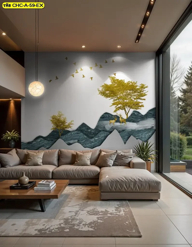 3D Mountain Wall Mural ผลิตตามขนาดผนังจริง เพิ่มความสวยงามให้บ้าน คอนโด โรงแรม และห้องรับรอง ผลิตโดย Murallbkk ร้านผลิตวอลเปเปอร์ รับผลิตวอลเปเปอร์ตามสั่ง