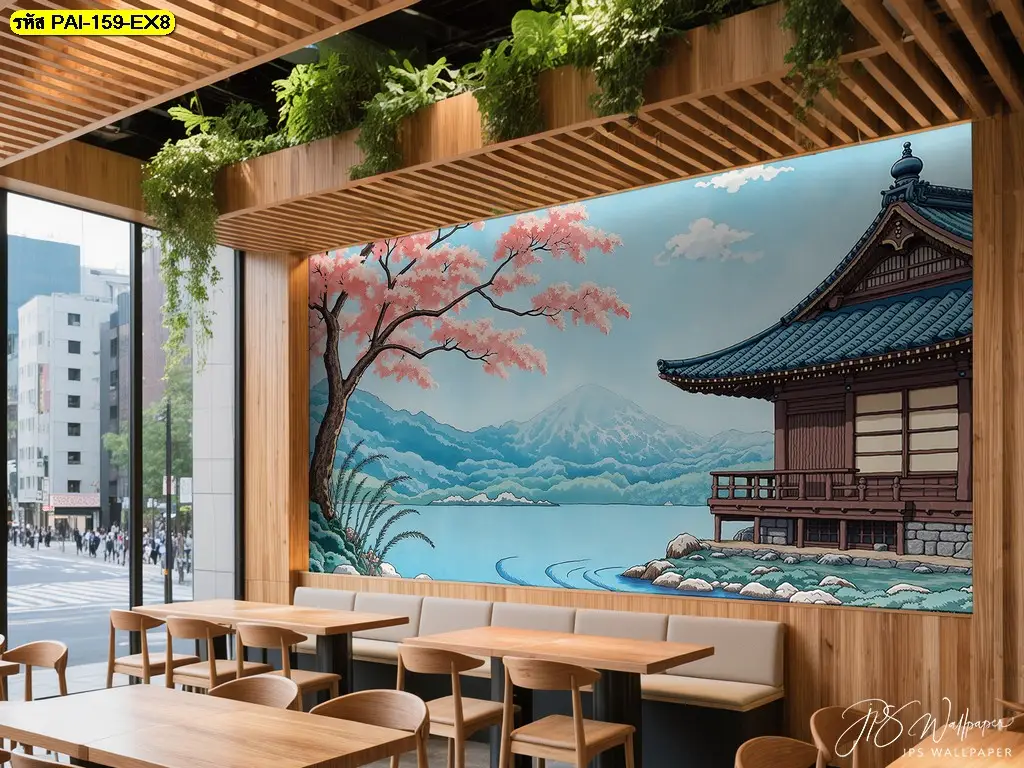 Japanese Landscape Wall Art งานภาพวาดธรรมชาติญี่ปุ่นสำหรับตกแต่งบ้านและคอนโด โดย Murallbkk ร้านขายวอลเปเปอร์ พร้อมบริการติดตั้ง